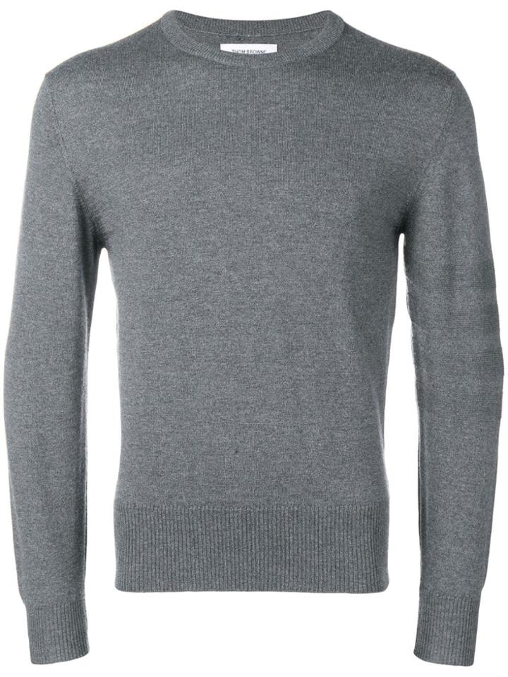 Thom Browne 4-bar Jersey Stitch Merino Pullover - Grey