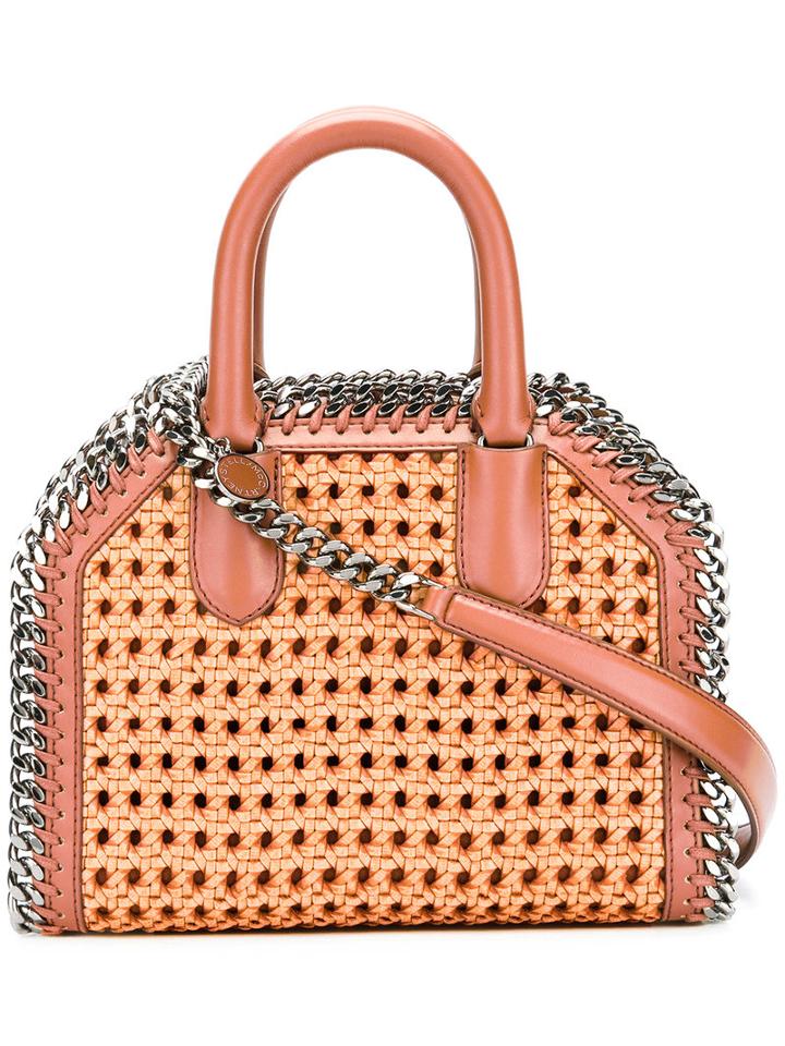 Stella Mccartney - Mini 'falabella Box' Wicker Shoulder Bag - Women - Artificial Leather/metal (other) - One Size, Brown, Artificial Leather/metal (other)