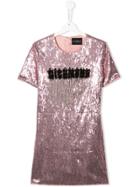 John Richmond Junior Teen Sequinned T-shirt Dress - Pink