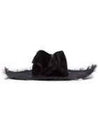 Ann Demeulemeester Black Distressed Straw Hat