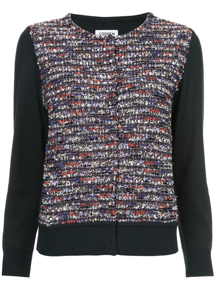 Coohem Tweed Front Cardigan - Blue