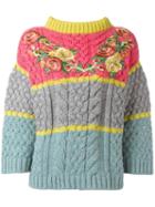 Antonio Marras Floral Embroidered Jumper, Women's, Size: Medium, Pink/purple, Acrylic/alpaca/virgin Wool