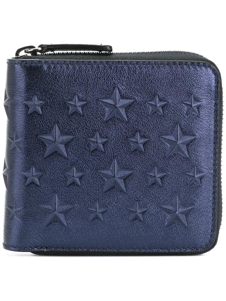 Jimmy Choo Lawrence Star Studded Zip Around Wallet - Blue