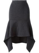 Marni Asymmetric Flared Midi Skirt, Women's, Size: 44, Grey, Polyamide/virgin Wool