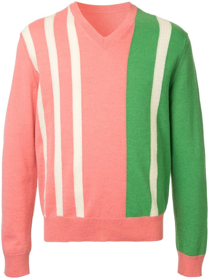 Comme Des Garçons Vintage Vertical Stripes Jumper - Pink & Purple