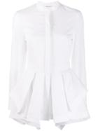 Alexander Mcqueen Flared Belted Waist Shirt - White