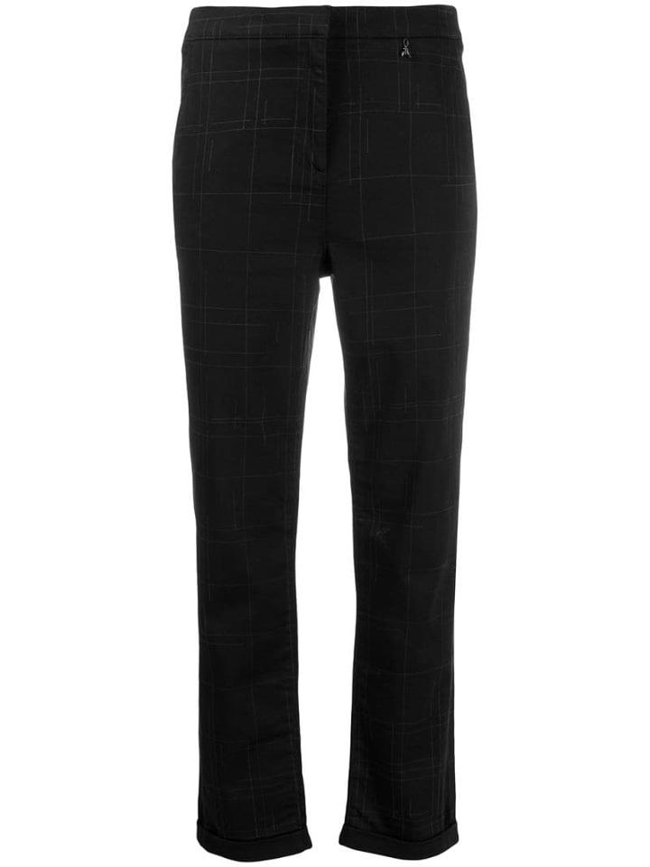 Patrizia Pepe Slim Checked Trousers - Black