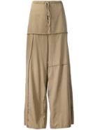 Lost & Found Rooms Panelled Wide Leg Trousers - Nude & Neutrals