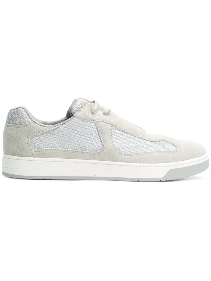 Prada Mesh Insert Sneakers - Nude & Neutrals