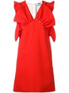 Msgm Ruffled Detail Dress, Women's, Size: 40, Red, Polyester/viscose/spandex/elastane
