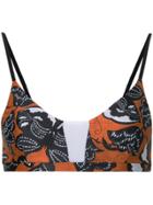 The Upside Butterfly Print Top - Yellow & Orange