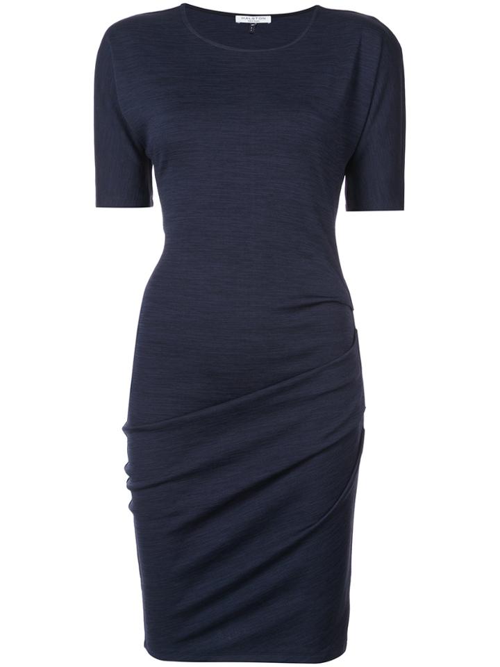 Halston Heritage Fitted Jersey Dress - Blue