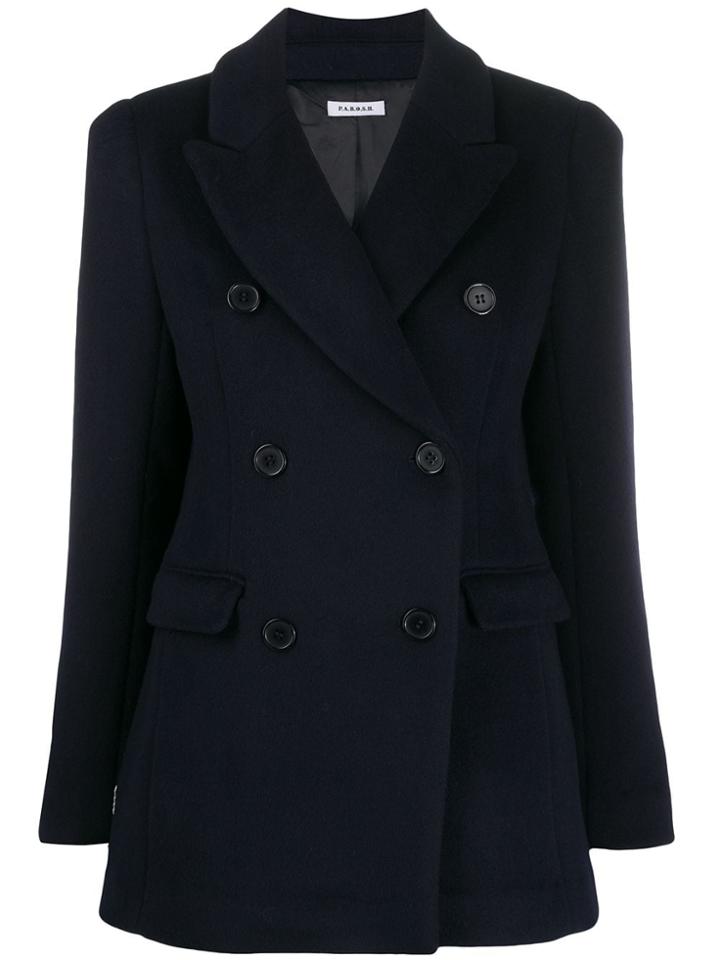 P.a.r.o.s.h. Double Breasted Short Coat - Blue