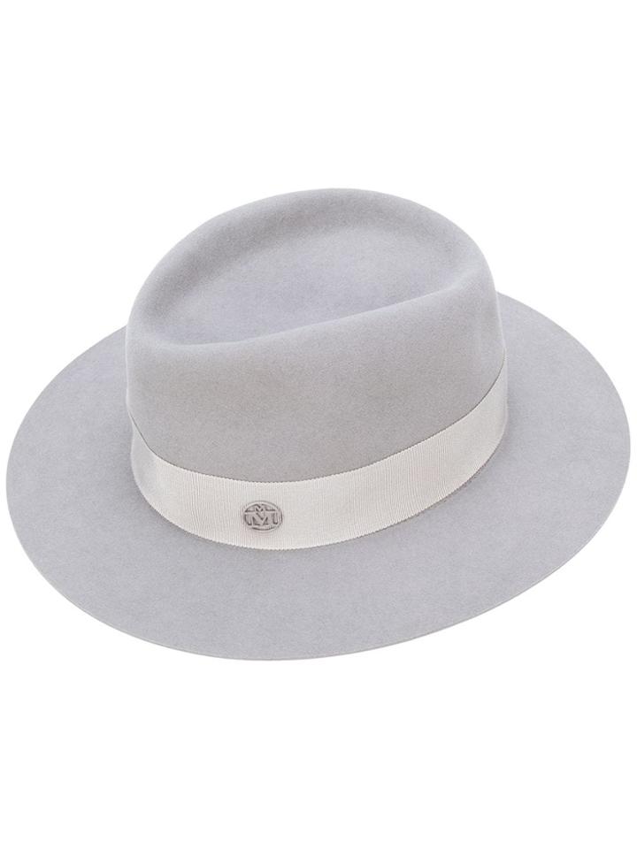 Maison Michel Band Strap Fedora - Grey