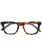 Saint Laurent - Square Frame Glasses - Unisex - Acetate - 49, Brown, Acetate