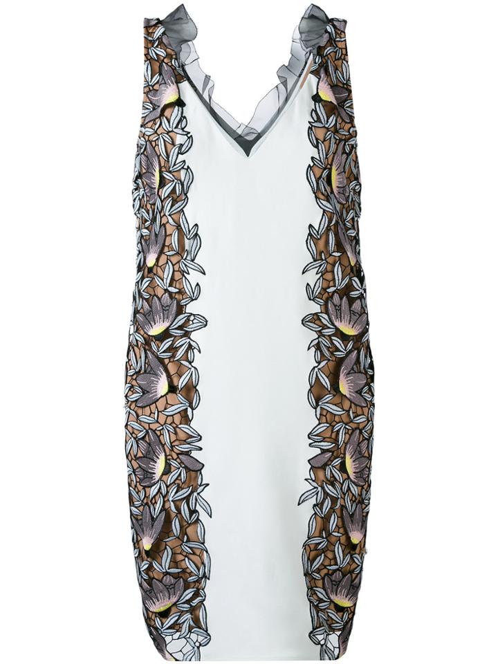Self-portrait Sleveless Foral Side Panel Dress - Blue