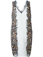 Self-portrait Sleveless Foral Side Panel Dress - Blue