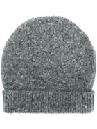 Thom Browne Striped Tweed Jersey Hat - Grey