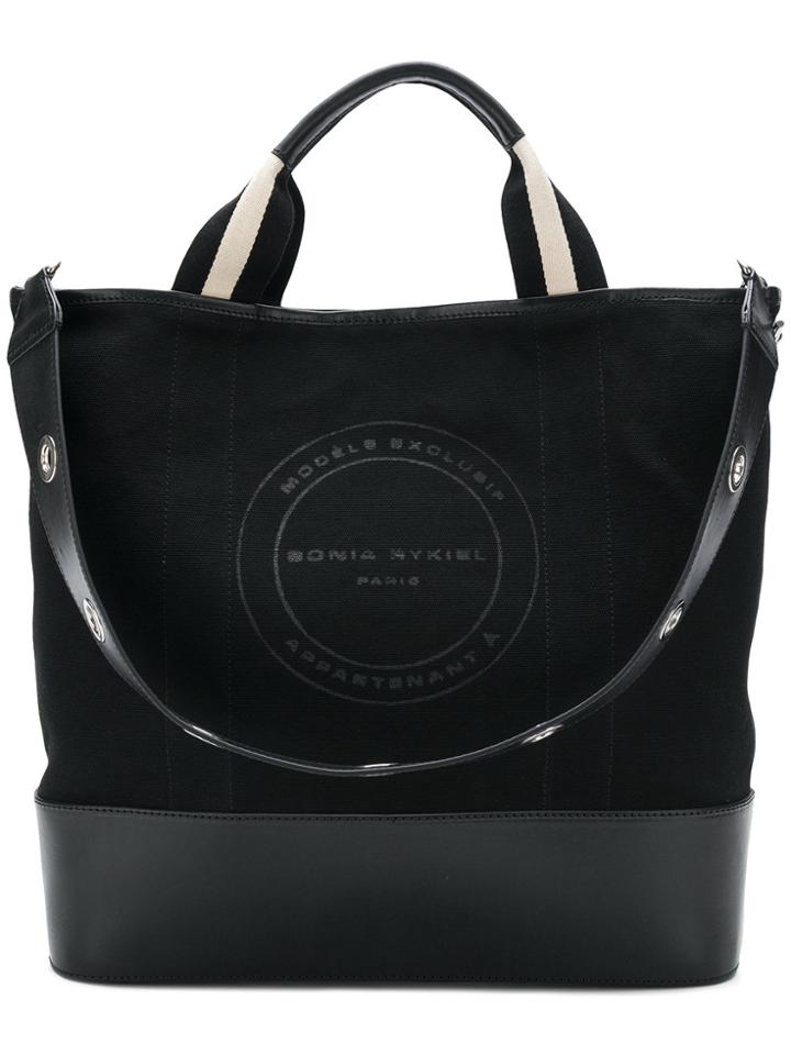 Sonia Rykiel Logo Stamp Tote - Black