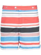 Solid & Striped Striped Swim Shorts, Men's, Size: L, Red, Polyamide