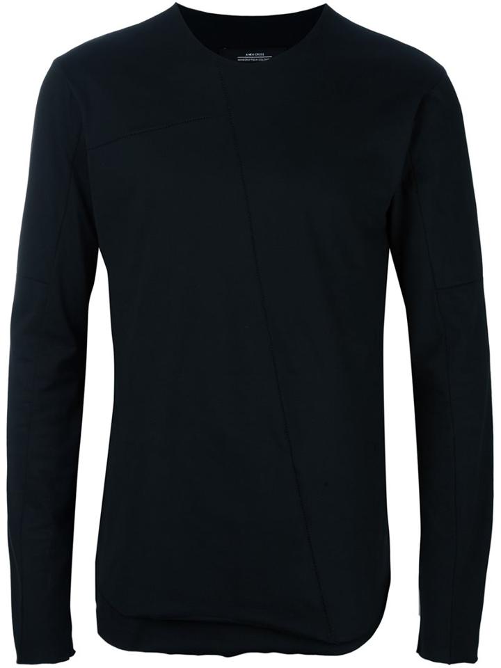 A New Cross Double Layered T-shirt, Men's, Size: Large, Black, Cotton