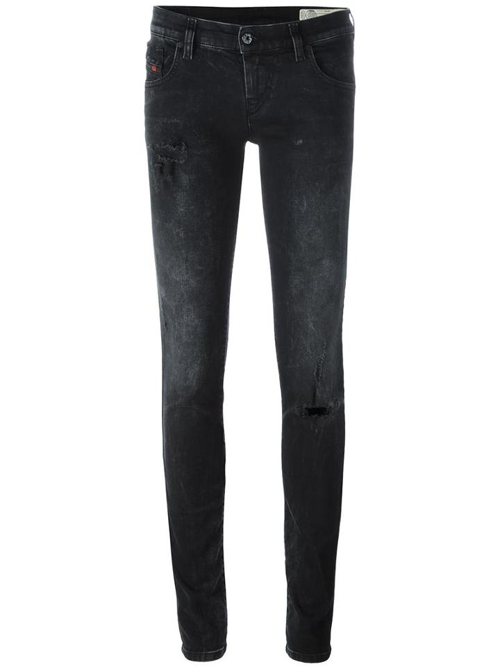 Diesel Stretch Skinny Jeans, Women's, Size: 24, Black, Cotton/spandex/elastane