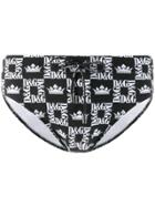 Dolce & Gabbana Logo Grid Swim Shorts - Black