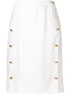 Valentino Vintage 1980's Midi Skirt - White