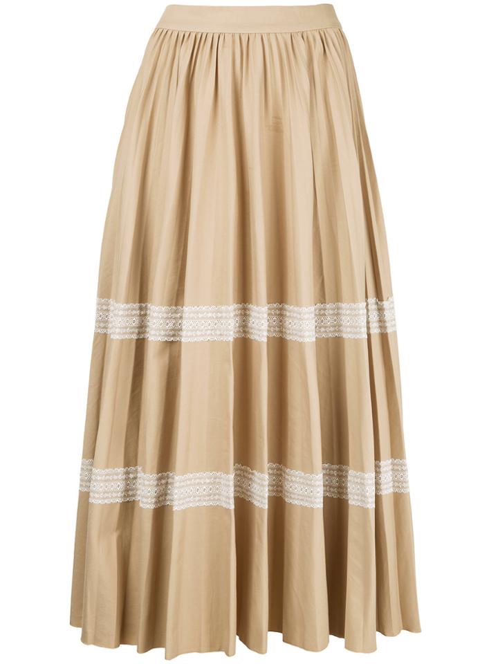 Huishan Zhang Contrast Stripe Skirt - Brown