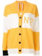 No21 Striped Logo Cardigan - Yellow