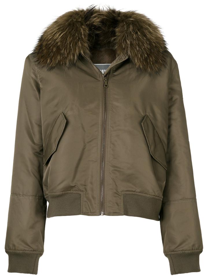 Army Yves Salomon Four Lapin Jacket - Green