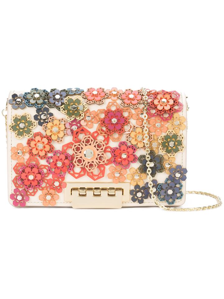 Zac Zac Posen Earthette Floral Appliqué Crossbody Bag - White