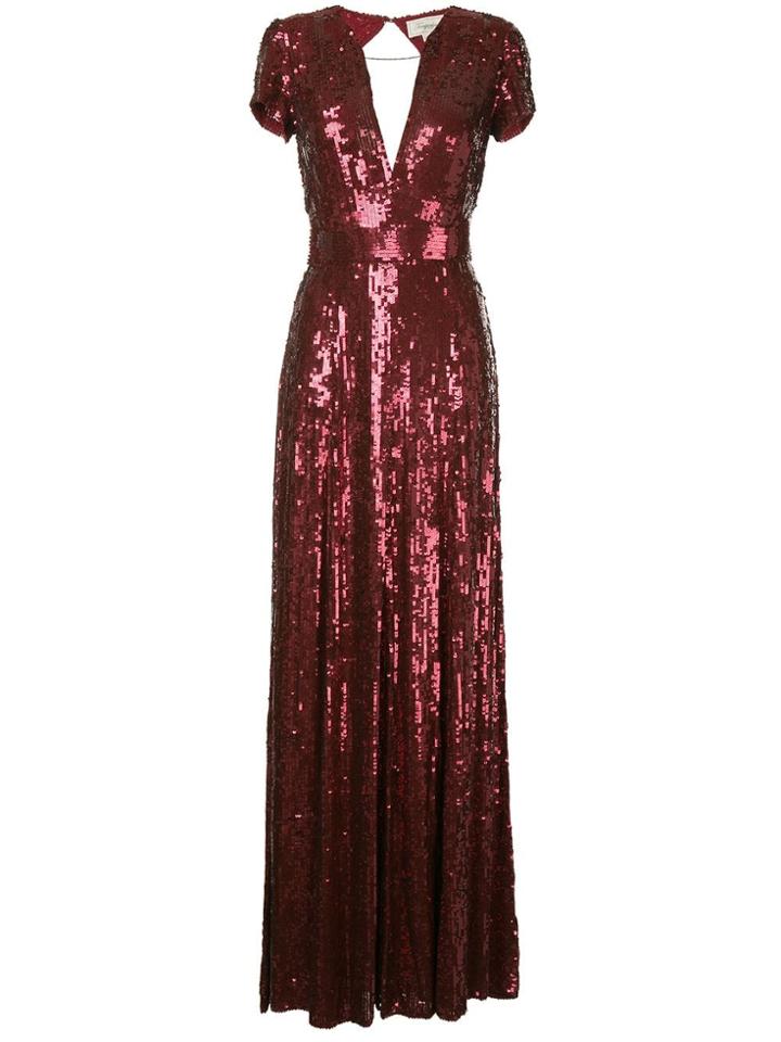 Temperley London Sequins Long Dress - Red