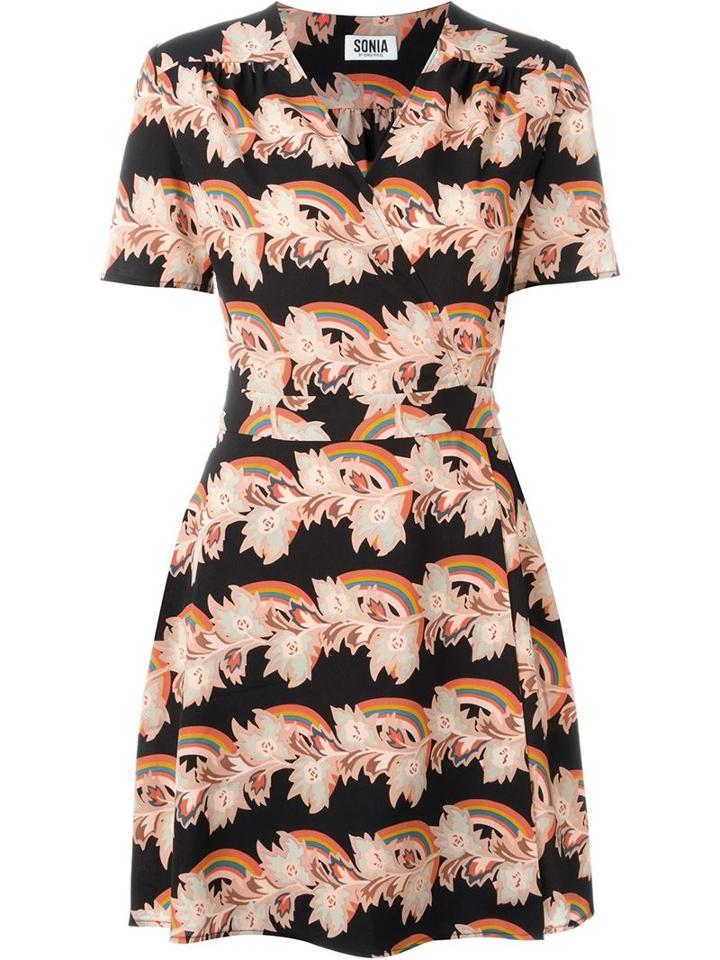 Sonia By Sonia Rykiel Rainbow Print Wrap Dress