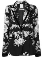 Ingie Paris Floral Print Blazer - Black