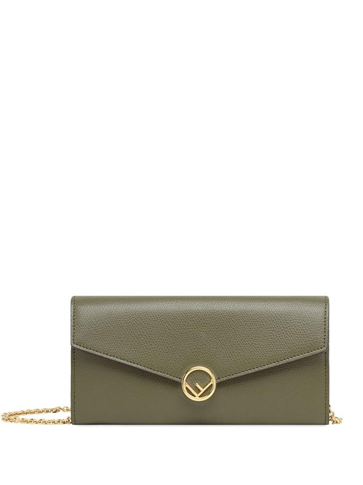 Fendi F Is Fendi Continental Wallet In Chain - Green