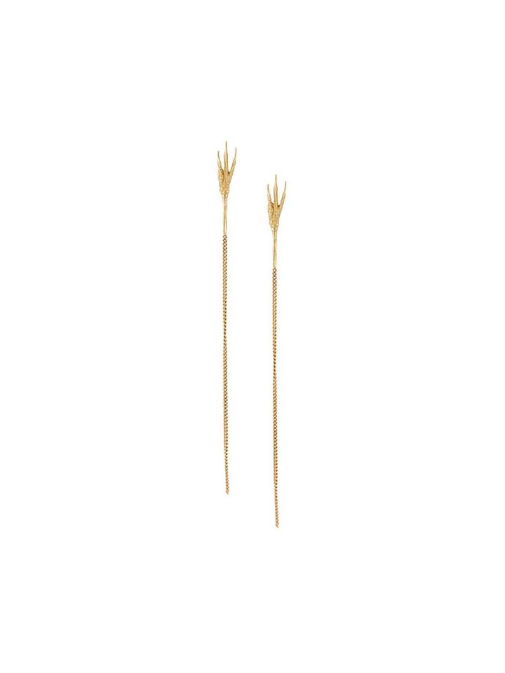 Wouters & Hendrix Gold 18kt Yellow Gold 'crow's Claw' Long Earrings, Women's, Metallic