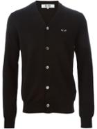 Comme Des Garçons Play Embroidered Heart Cardigan, Men's, Size: Xl, Black, Wool