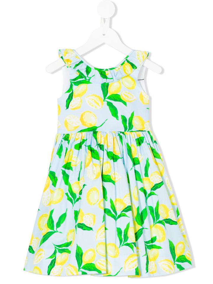 Oscar De La Renta Kids - Lemons Print Dress - Kids - Cotton/polyester - 10 Yrs