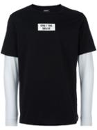 Diesel Layered Sweatshirt, Men's, Size: Large, Black, Cotton