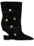 Balmain Logo Plaque Boots - Black