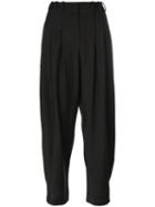 Giorgio Armani - Pleated Waist Cropped Trousers - Women - Silk/polyamide/spandex/elastane/virgin Wool - 40, Black, Silk/polyamide/spandex/elastane/virgin Wool