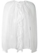 Dolce & Gabbana Ruffle Blouse, Women's, Size: 38, White, Silk