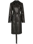 Helmut Lang Studded Leather Trench Coat - Black