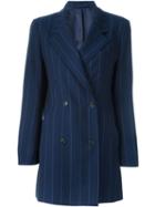 Aalto Double Breasted Pinstripe Jacket, Women's, Size: 38, Blue, Viscose/virgin Wool