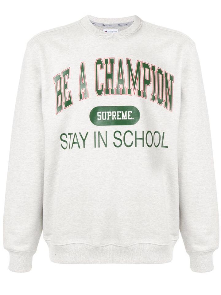 Supreme Champion Stay In School Sweater - White