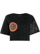 Mr & Mrs Italy Embroidered Crop Top - Black