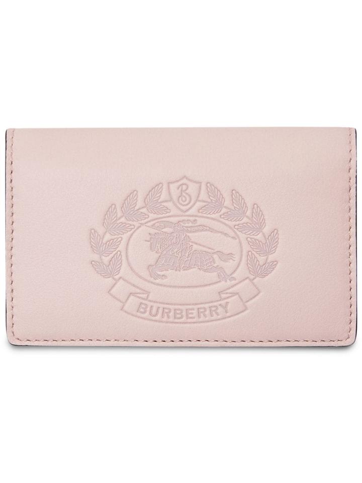 Burberry Small Embossed Crest Two-tone Leather Wallet - Pink & Purple