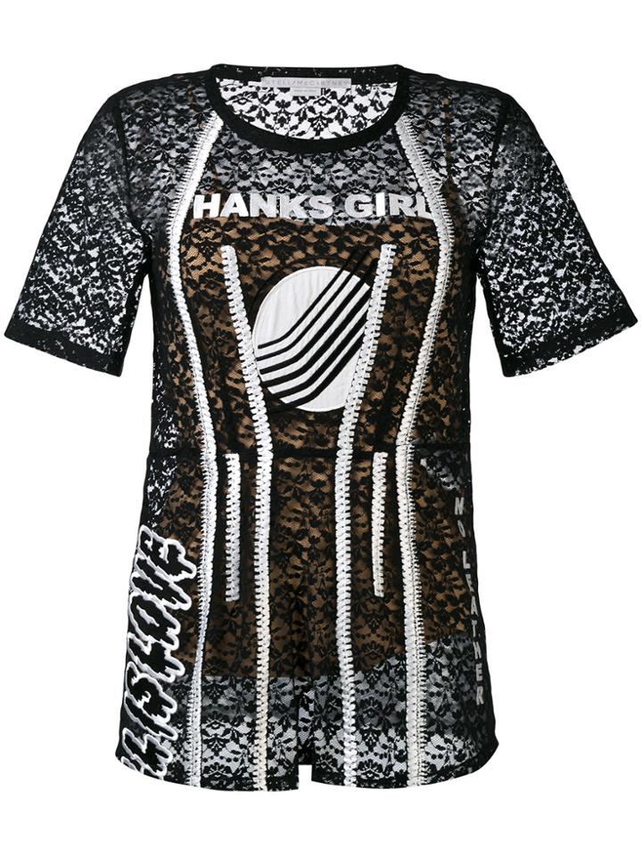 Stella Mccartney Embroidered Lace T-shirt - Black