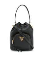Prada Saffiano Leather Bucket Bag - Black